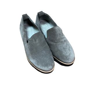 Eileen Fisher Gray Suede Loafers Platform Size 7.5 Women
